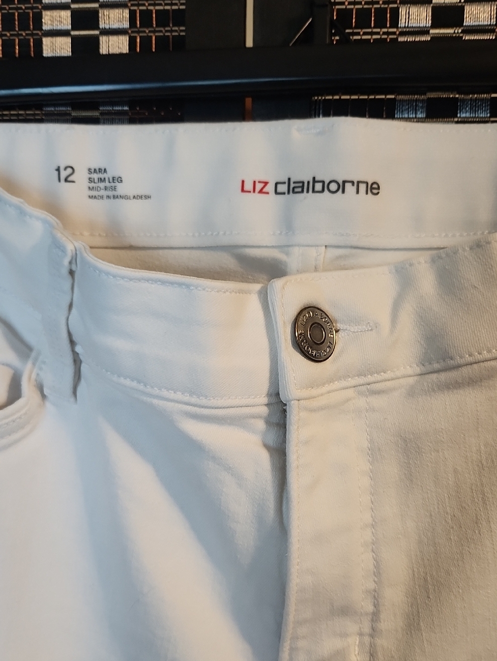 Liz Claiborne Mid-rise White Jean Sz12 - Picture 2 of 5